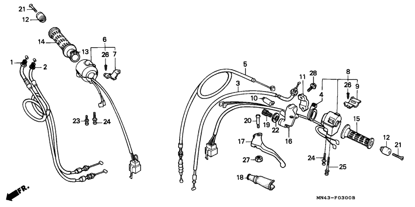 Handle lever/switch/cable