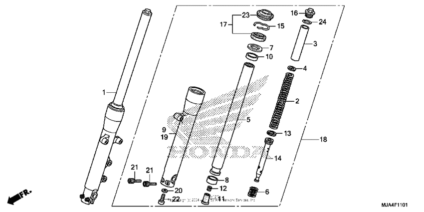 VT750C2F Передняя вилка