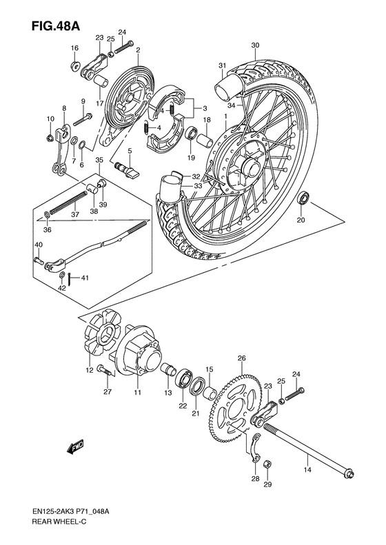 Rear wheel complete assy