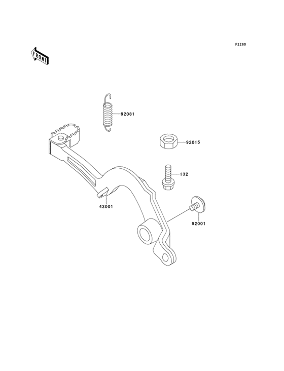 KX500 Педаль тормоза