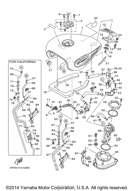 XV17PCXCR Топливный бак