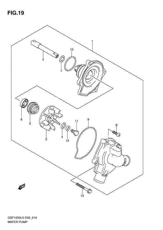 GSF1250 (ABS) Водяная помпа