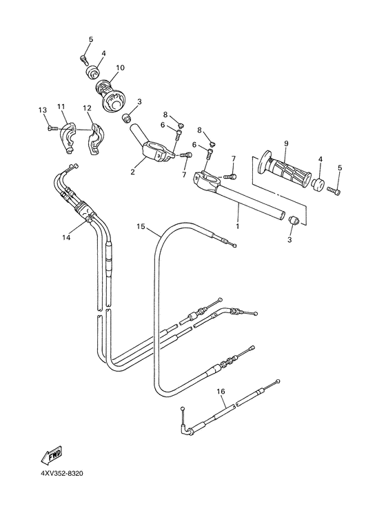 Steering handle. cable