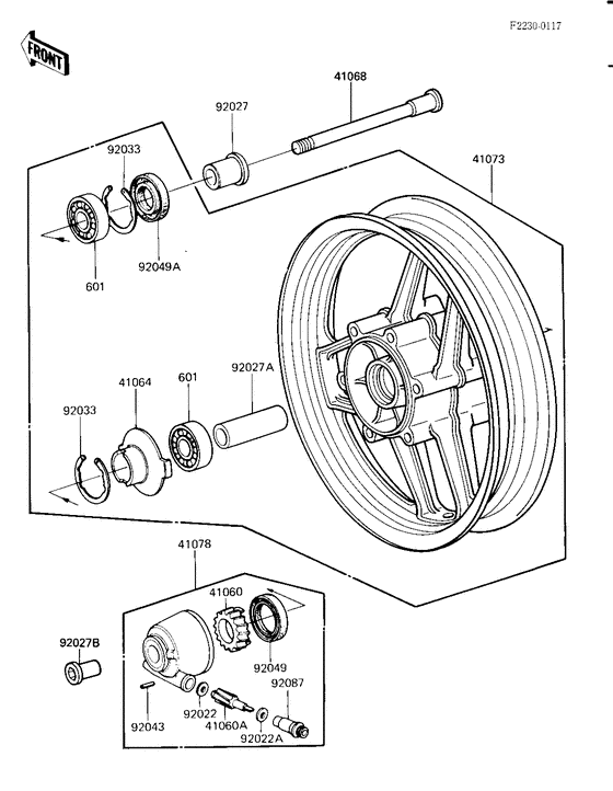 ZX900 Front wheel / hub