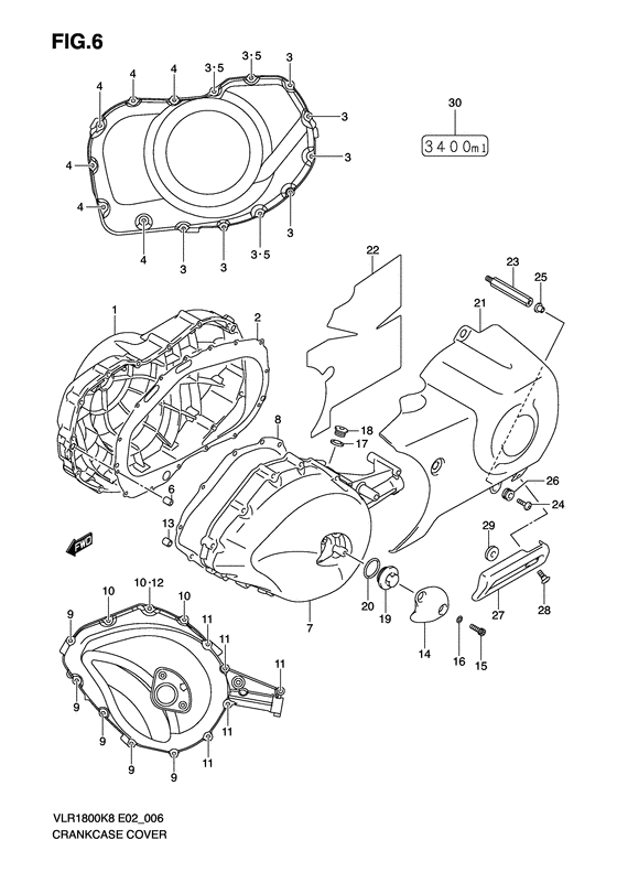 Crankcase cover ass`y  (v