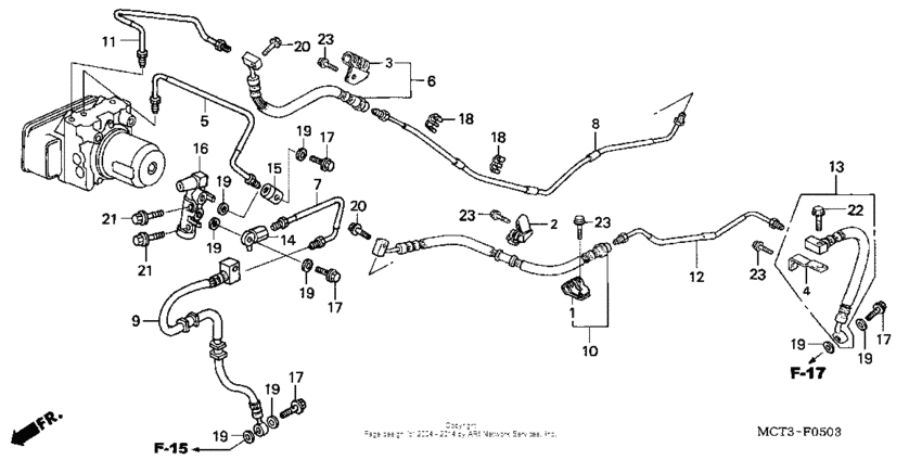 Rear brake pipe (fsc600a'03-'05)