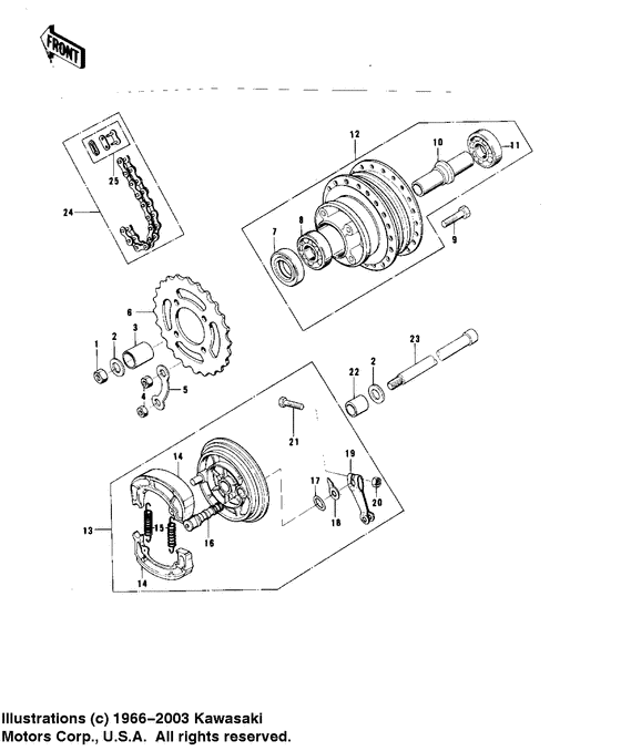 Rear hub/brake