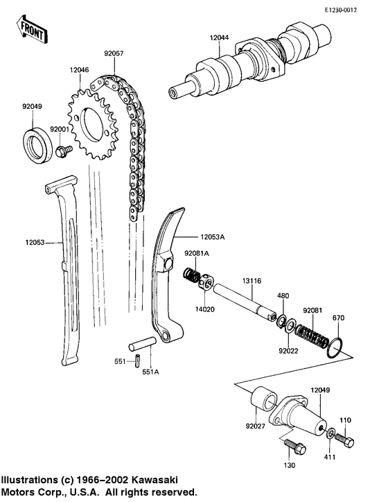Camshaft/chain/tensioner