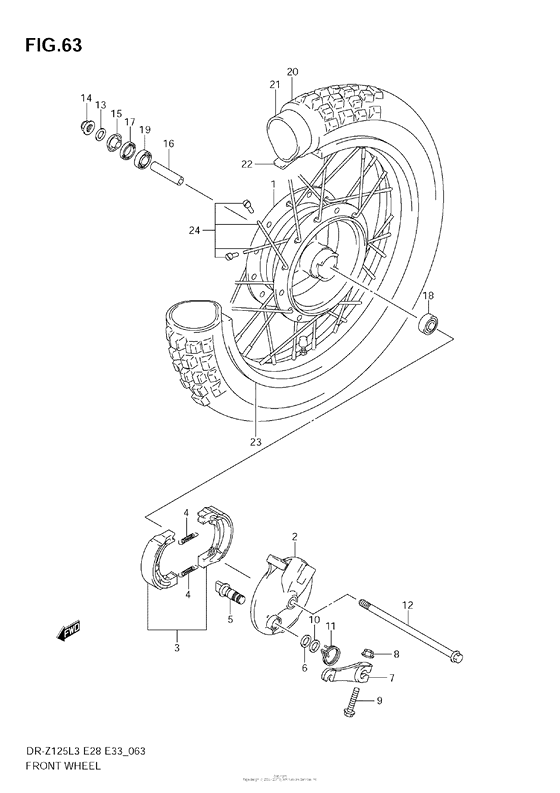 Front Wheel (Dr-Z125L3 E33)