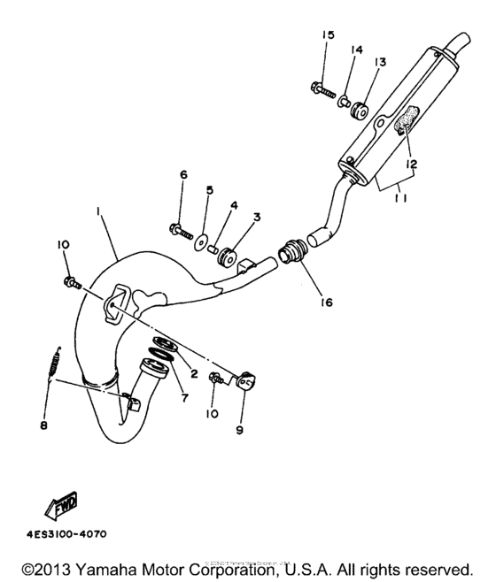 YZ80J1 Выхлопная система