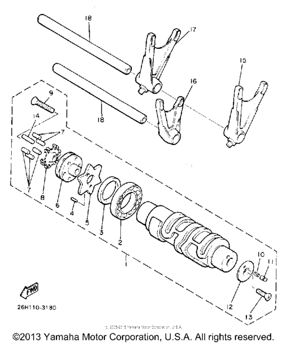 Shift cam-fork