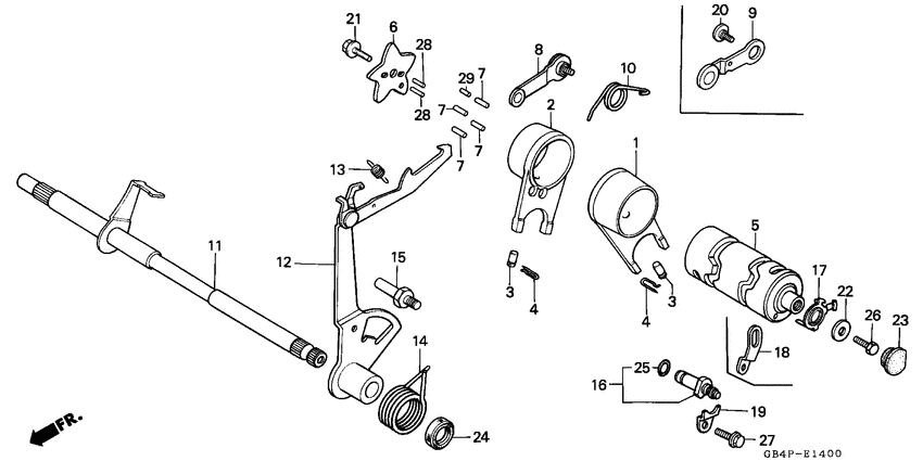 Gearshift fork/ gearshift drum