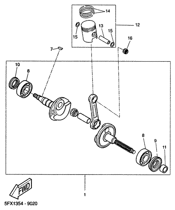 CW50 Vilebrequin piston
