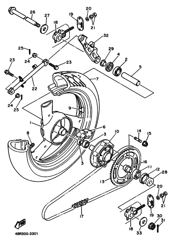 Rear wheel complete assy