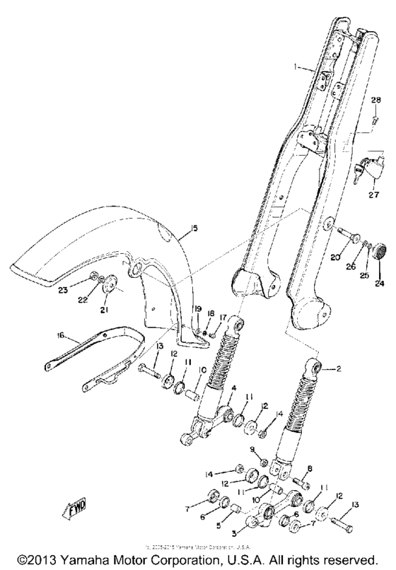 Front fork front fender