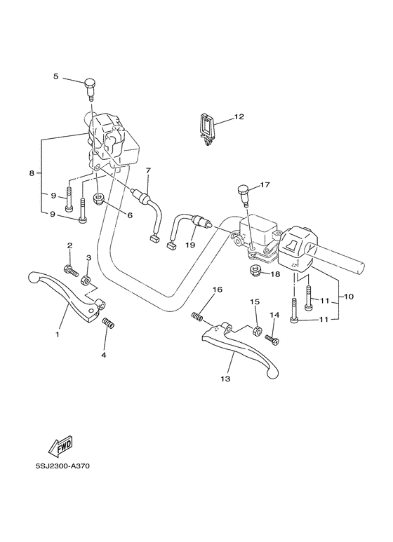 YP250 Handle switch. lever