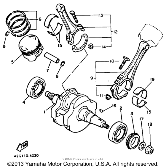 XV1100DC Коленчатый вал и Поршень