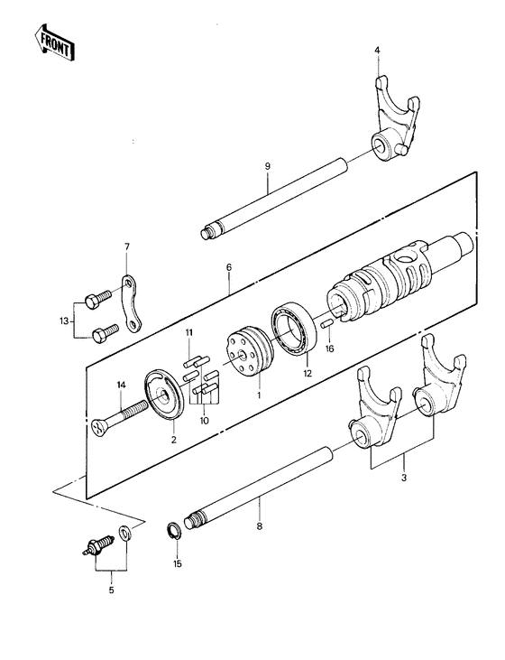 Gear change drum & forks