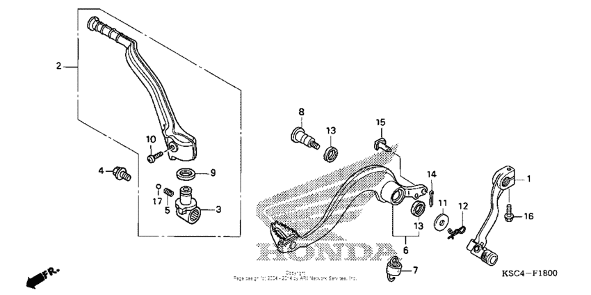 Pedal + kick starter arm