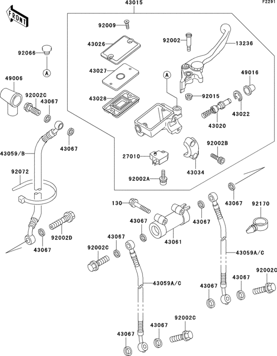 ZX1100 Главный тормозной цилиндр