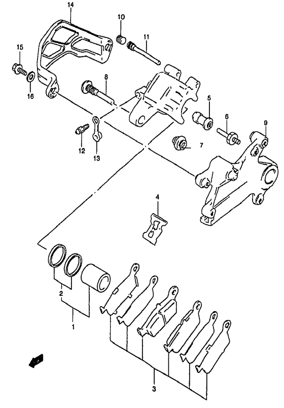 RM250 Задний суппорт