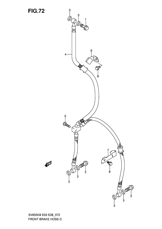 SV650 Передние тормозные трубки