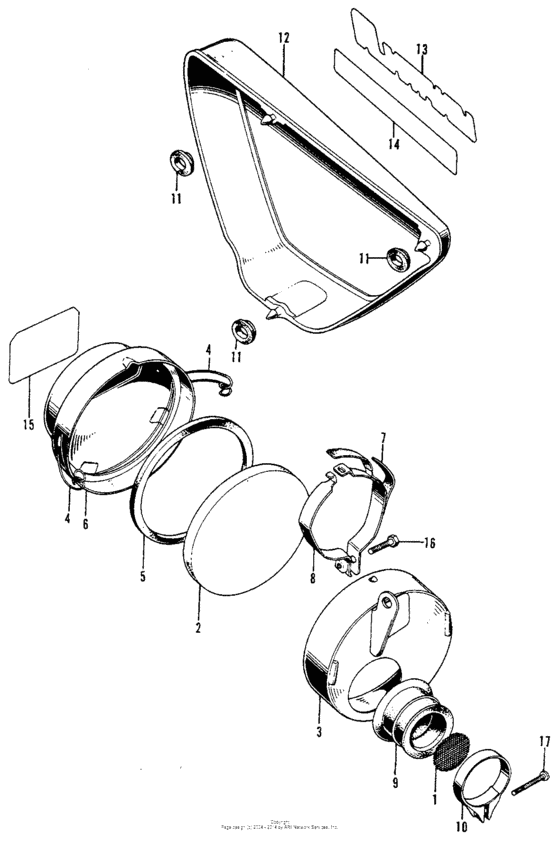 Left side cover + air cleaner