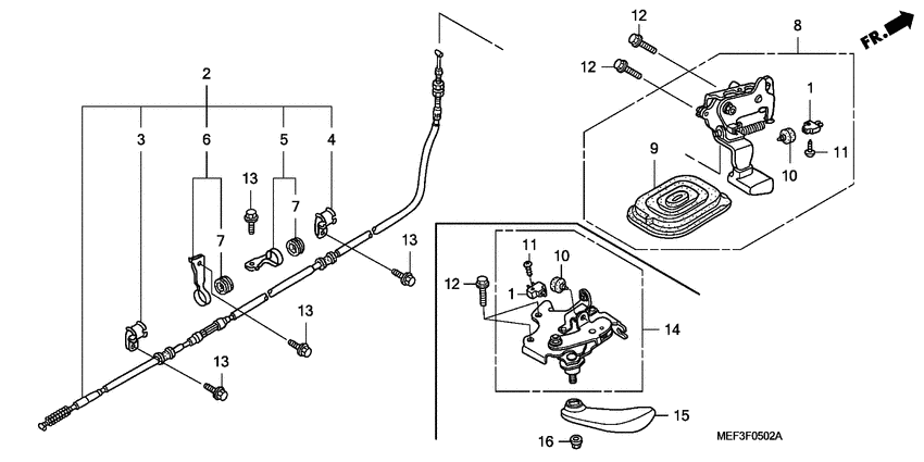 Parking brake rod knob