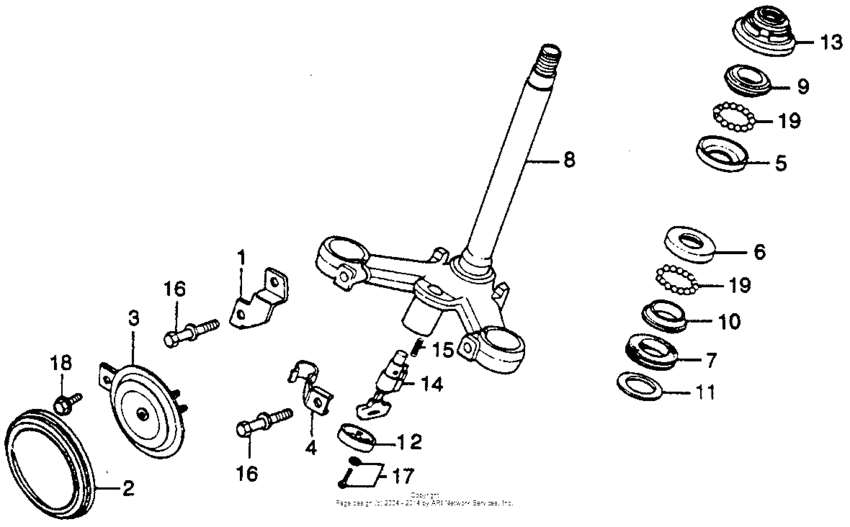 Steering stem + horn