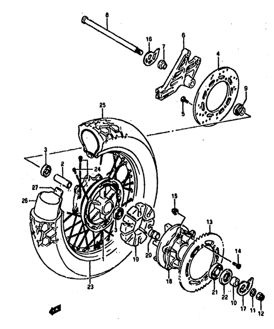 Rear wheel complete assy