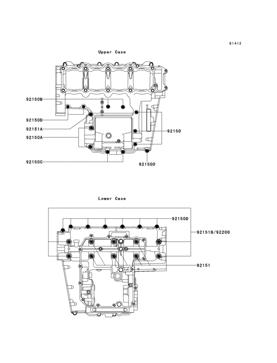 ZX900 Болты крепления картера
