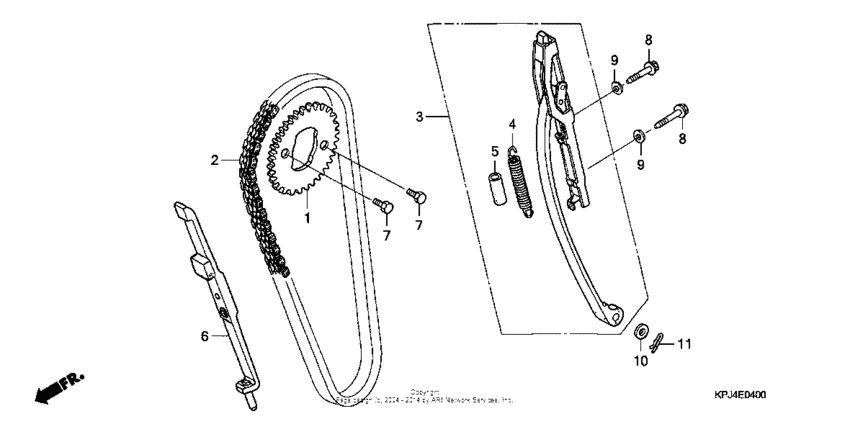Cam chain + tensioner