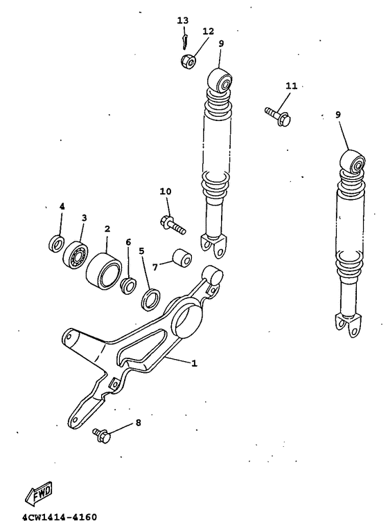 XC125 Hinterradschwinge aufhang