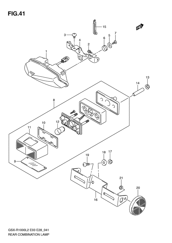 GSX-R1000 Задний комбинированный сигнал