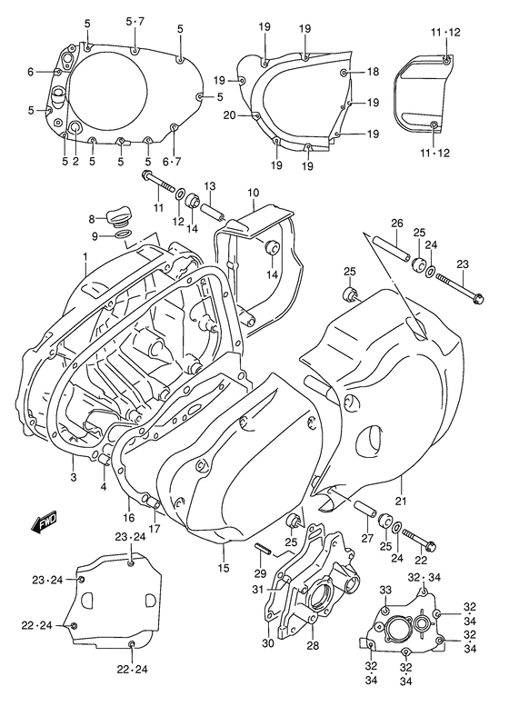 Crankcase cover ass`y  (v