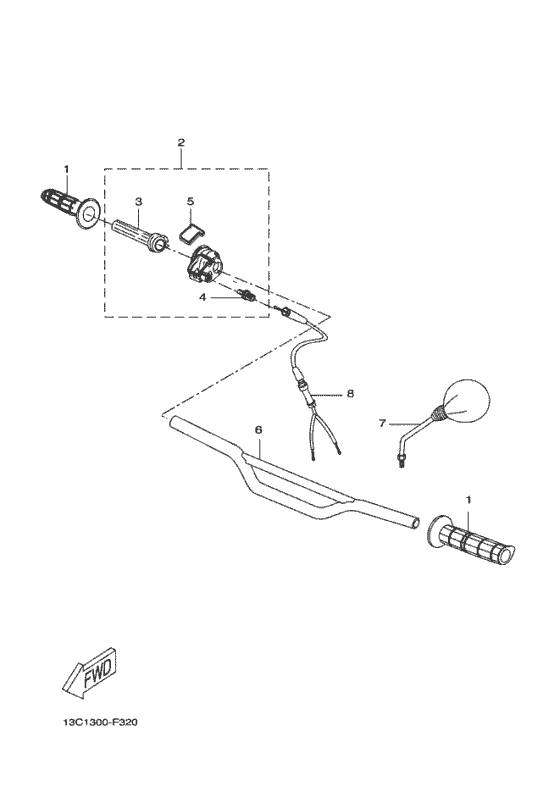 Steering handle & cable
