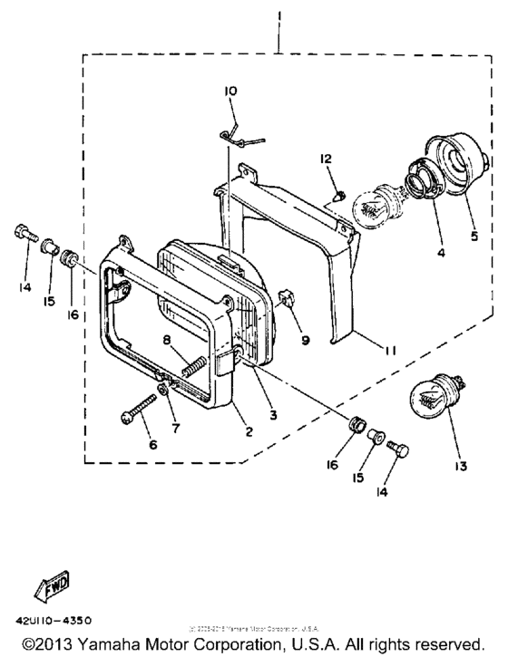 XT350WC (CA ED.) Фара