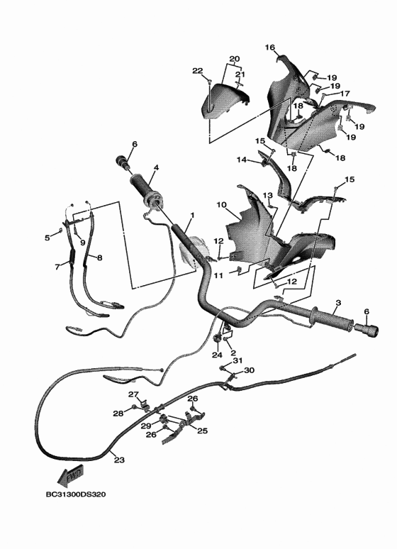 Steering handle & cable