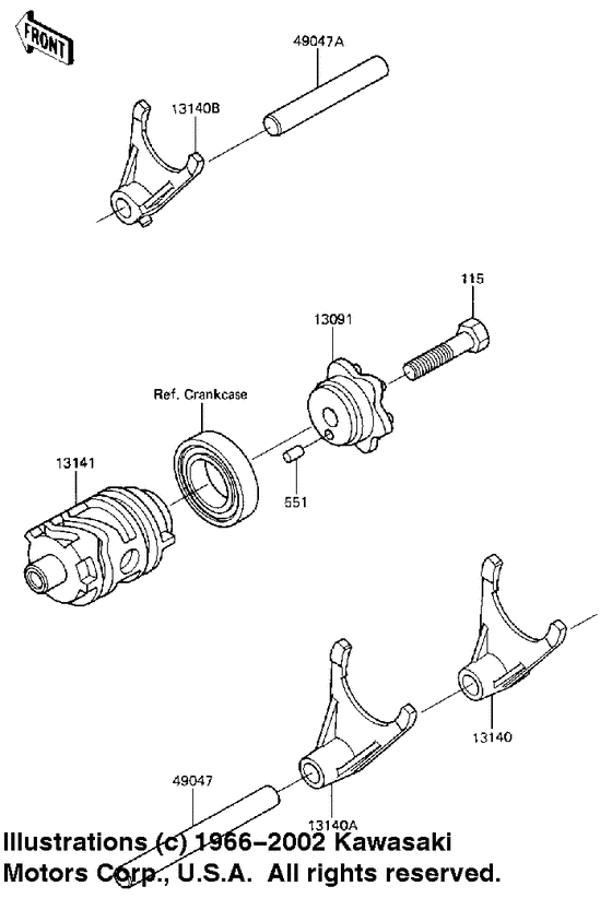 Gear change drum & forks