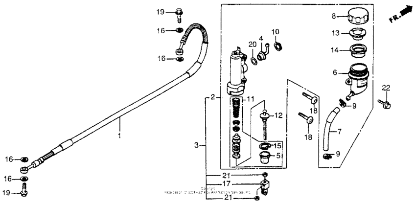 Rear brake master cylinder 87-89
