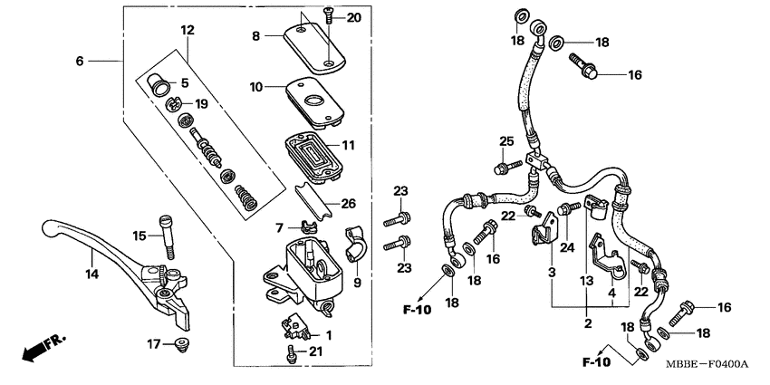 Fr. brake master cylinder