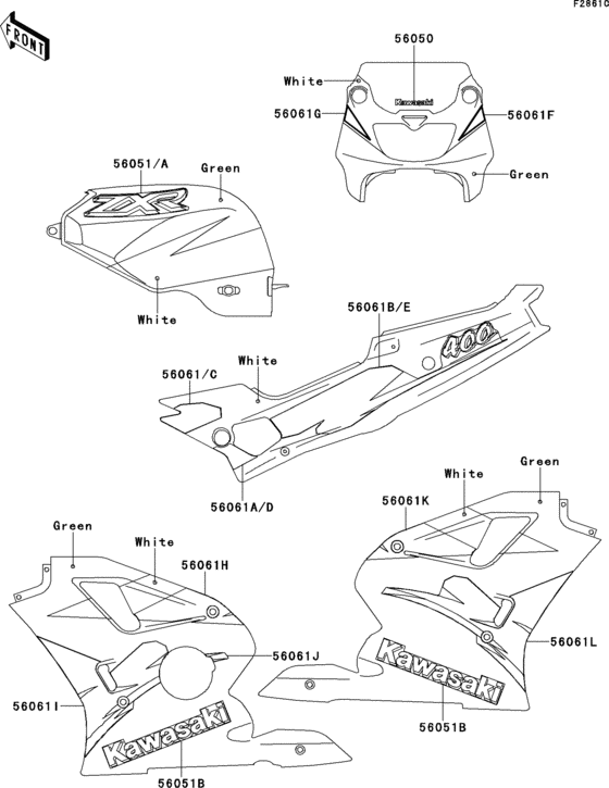 Decals(green/white)(zx400-l5/l7/l8)