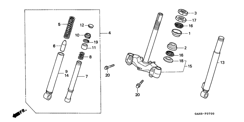 Front fork/steering stem