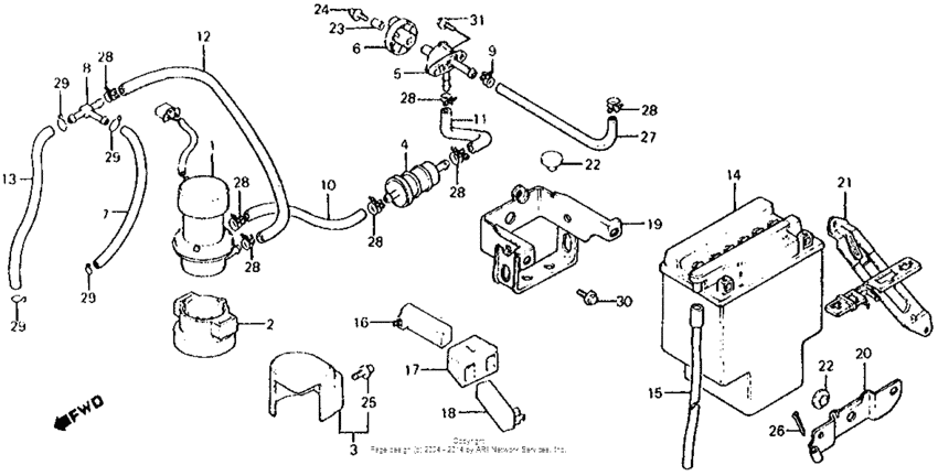 Battery + fuel pump