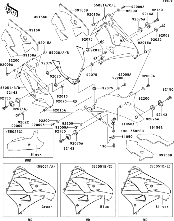Cowling lowers(1/2)(zx900-f1p)