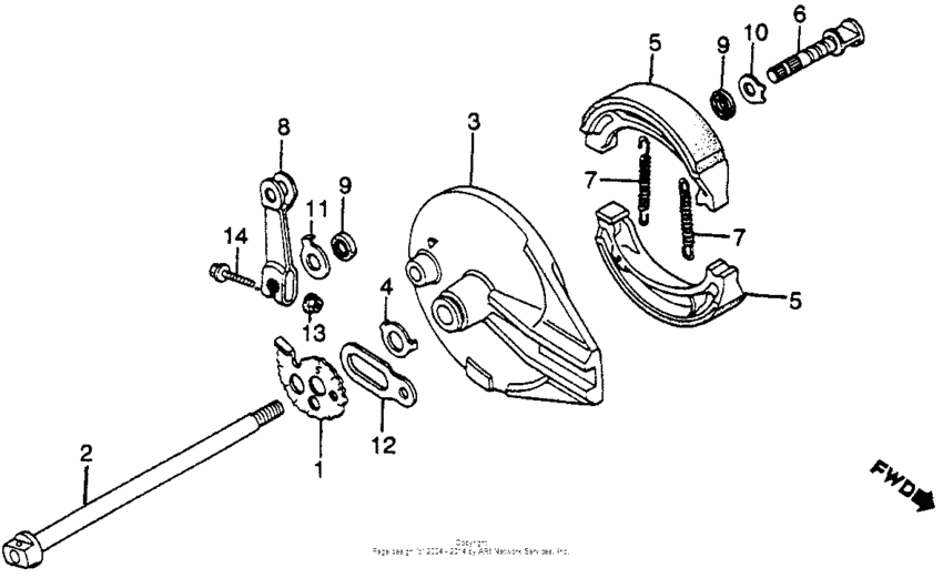 Xl500r rear brake panel 82