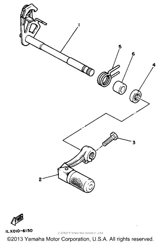 YZ125S Вал переключения