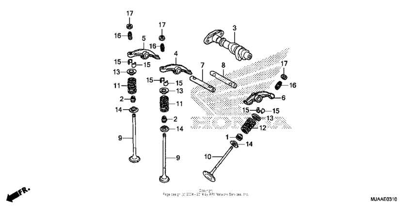 VT750C2B Camshaft valve (rr.)