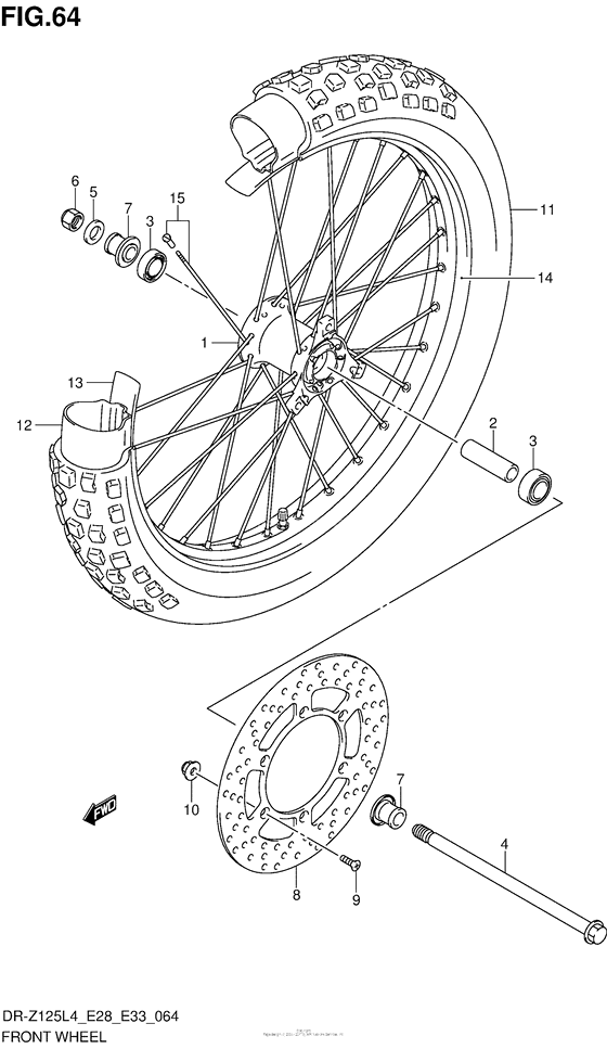 Front Wheel (Dr-Z125Ll4 E28)