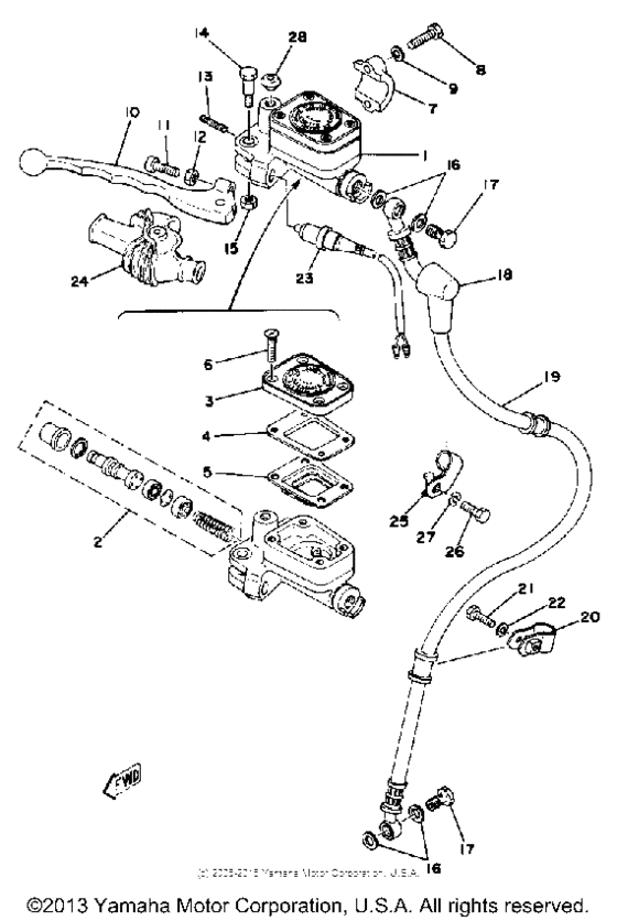 Master cylinder - brake hose